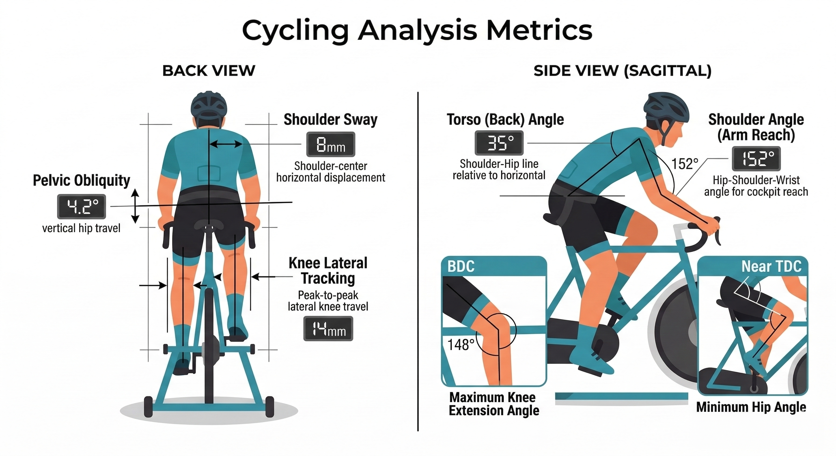 Cycling analysis metrics dashboard and report output