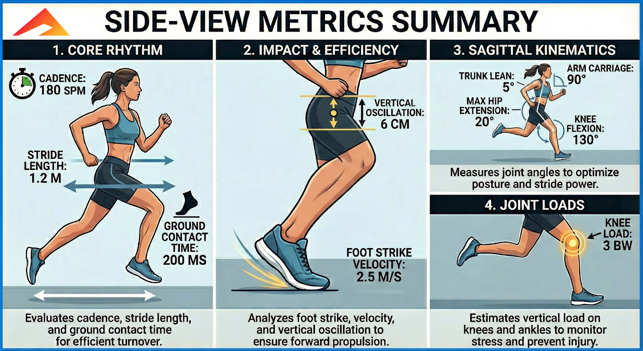 Sagittal view running metrics