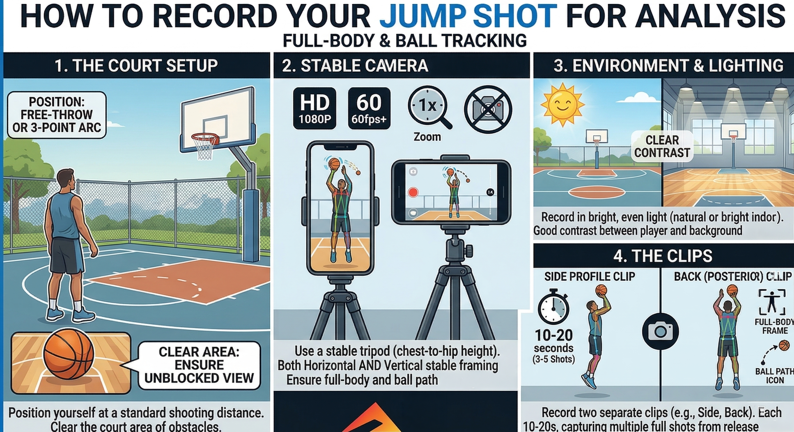 How to record a basketball shot video for hoops analysis