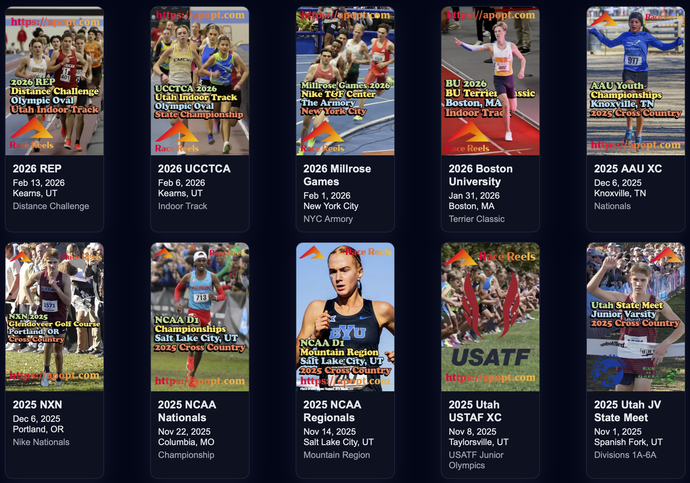 Personalized race reels for athletes